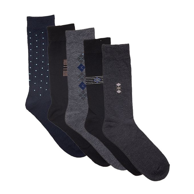 Black, Blue, Grey Cotton Elegant Socks 12 Pack : Buy Online At Best ...