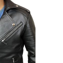 Mens Slim Fit Leather Jacket AMB2 C