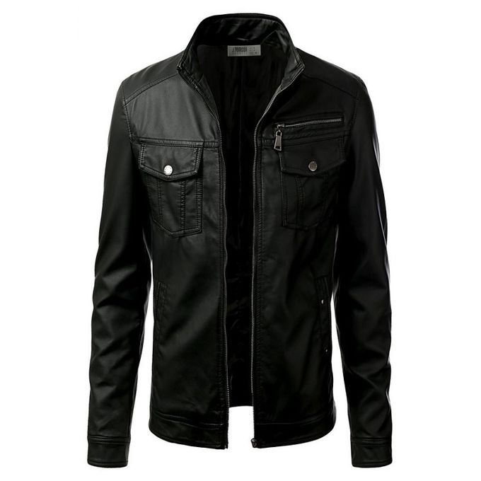 Mens Slim Fit Pu Leather Jacket MOD : Buy Online At Best Prices In ...