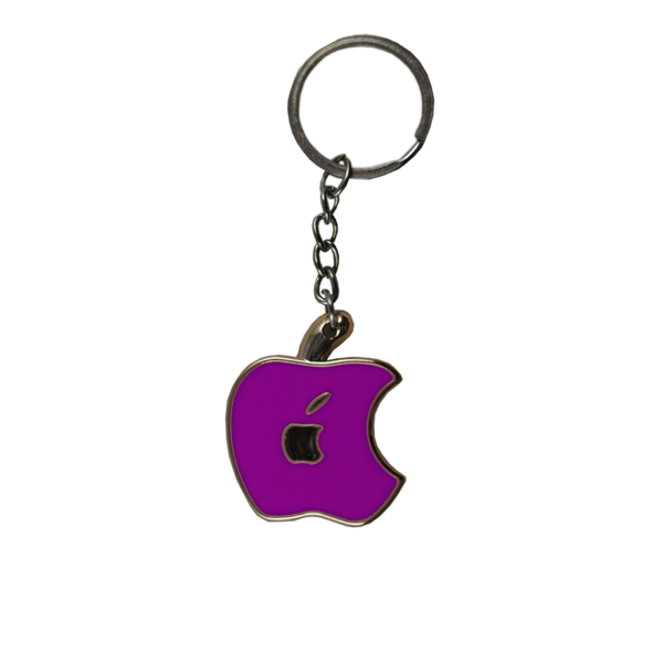 apple logo keychain purple