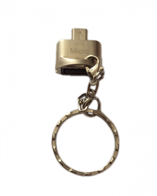 OTG Cable Metal Keyring Silver