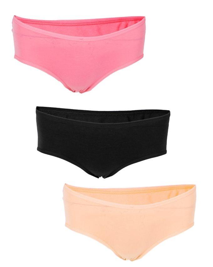 Pack Of 3 Multicolour Cotton Panties For Women (Pink, Black, Skin) : Buy  Online At Best Prices In Pakistan