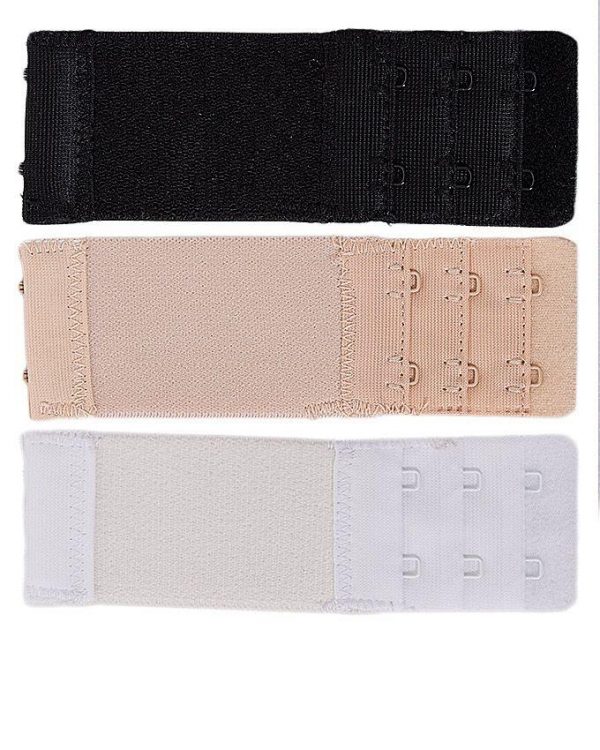 Pack Of 3 Multicolour Brushed Nylon 2×3 Hook & Eye Bra Extenders For Women