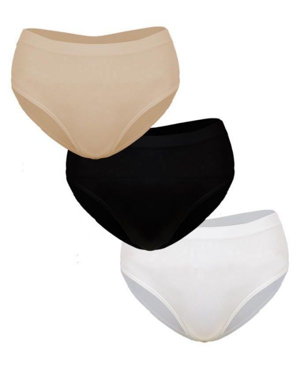 Pack of 3 Stretchable Seamless Brief (Skin-Black&White)
