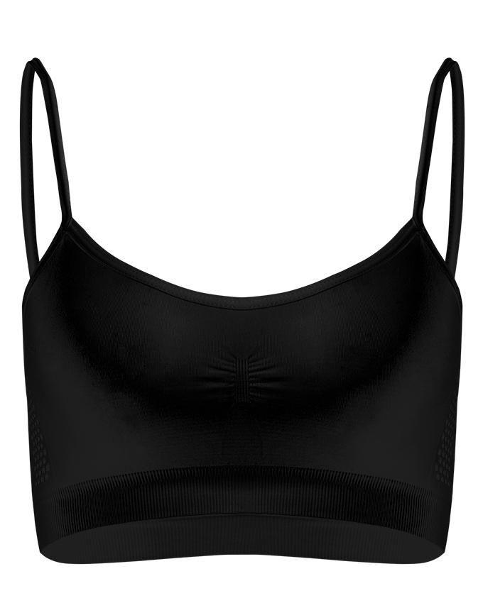 Black Mixed Cotton Stretchable Sports Bra -Free Size : Buy Online At ...