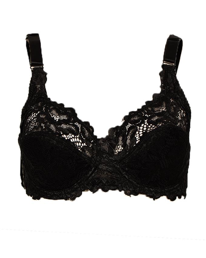 Black Nylon & Lace Lace Bloom Bra : Buy Online At Best Prices In ...