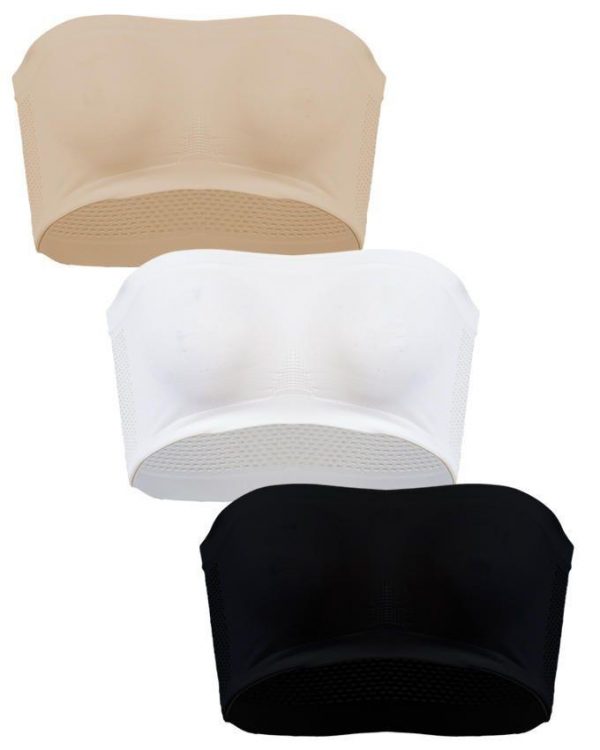 Pack of 3 Strapless Boob-Tubes