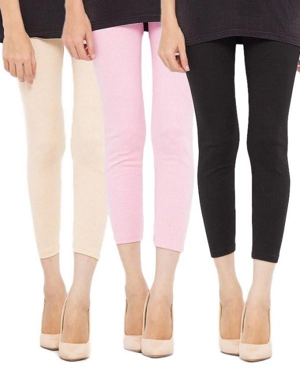 Pack of 3 – Multicolor Cotton Tights For Women