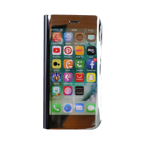 Clear View Standing Silver Cover For iPhone 7 A