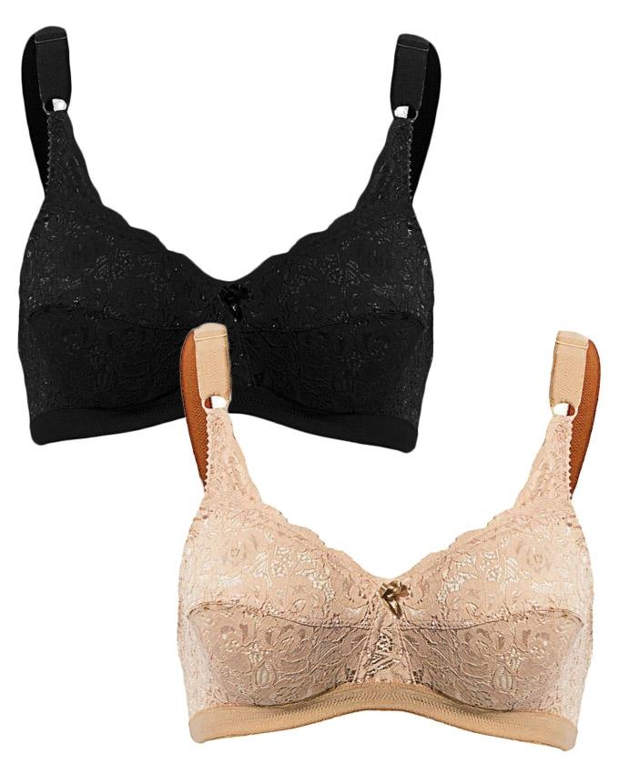 Pack of 2 - Black & Skin Stretchable Net Bra : Buy Online At Best Prices In  Pakistan