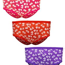 Floral Panties 3 pack-Red-Purple-Peach
