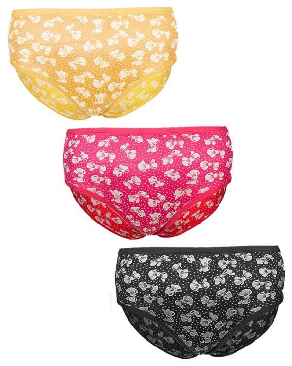 Floral Panties 3 pack-Pink-Black-Yellow