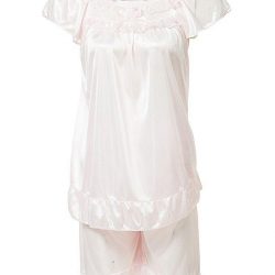 Baby Pink Nylon Short Suit For Women