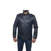 Men Slim Fit PU Leather Jacket B666 Black A