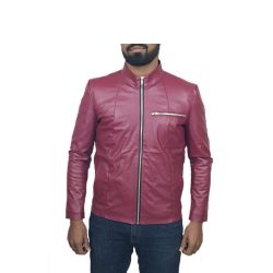 Men Slim Fit PU Leather Jacket RS2 Maroon A