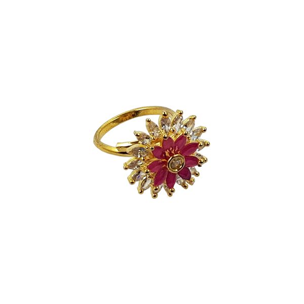 Red color flower ring