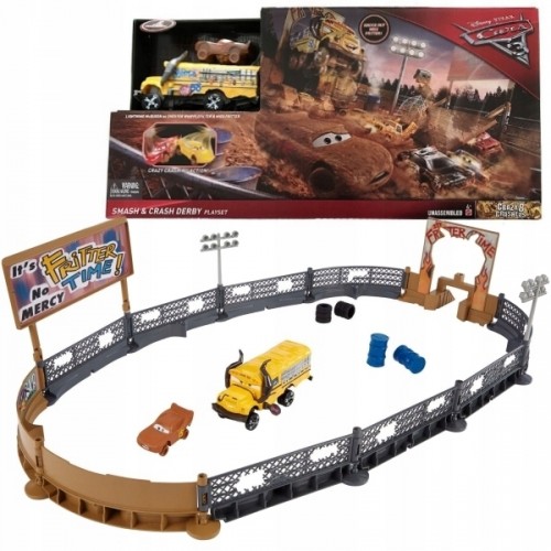 Cars 3 Crazy 8 Crashers Smash and Crash Derby Playset