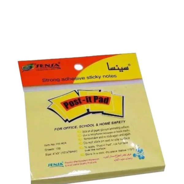 SENSA Sticky Note Sheets Pad Yellow The Stationers