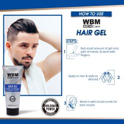 Wbm Men Care Hair Gel Strong Hold Refreshing Hydrating 150 G