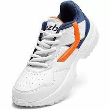 R Junior Basic Cricket Shoes Orange Navy Color