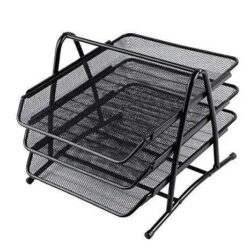 Heavy Duty Metal Tier Desktop Document Letter Tray Black The Stationers