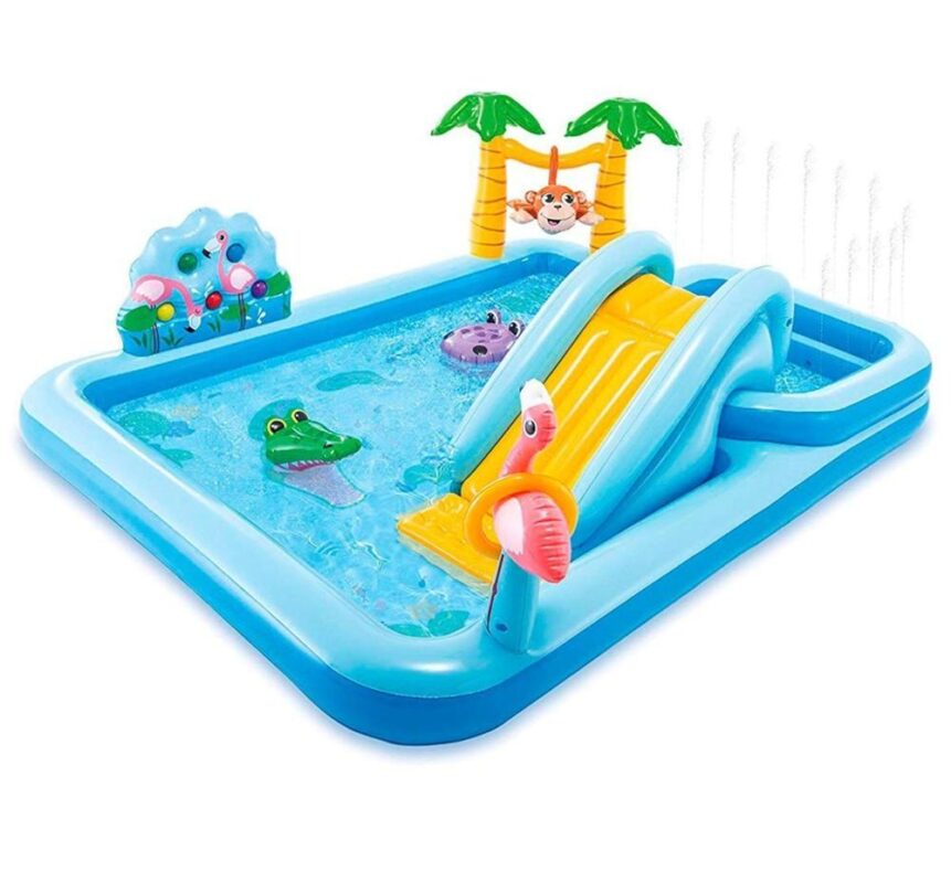 Intex Jungle Adventure Play Center Inflatable Kiddie Spray Wading Pool ...