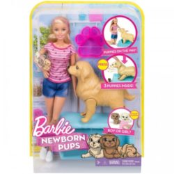 Barbie Newborn Puppy Playset A