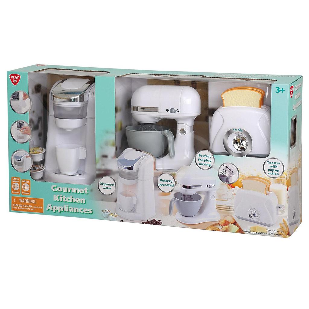 Buy PlayGo Pretend Play Gourmet Kitchen Appliance Set - Single Serve Coffee  Maker, Mixer & Toaster, 3 Piece, Pink Online at desertcartEcuador