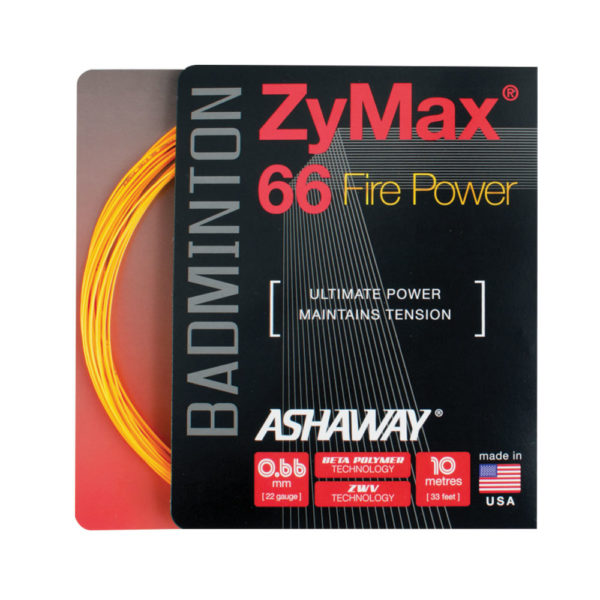 Ashaway ZyMax 66 Fire Power Badminton Racket String 10m a