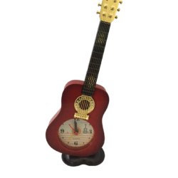 Guitar Table Clock Red