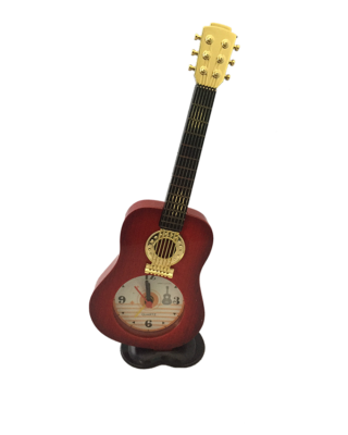 Guitar Table Clock Red