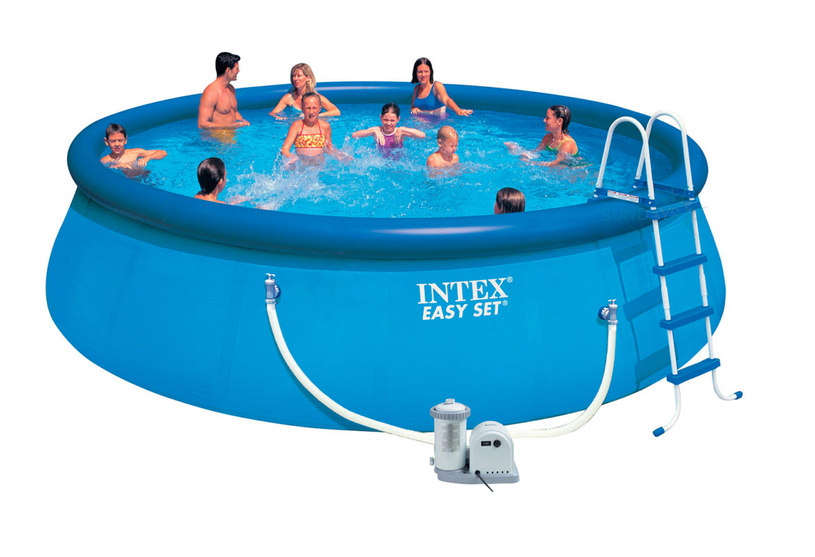 INTEX (18' X 48") Easy Set Pool With Safety ladder, Ground Cloth, Pool Cover28176 Buy Online