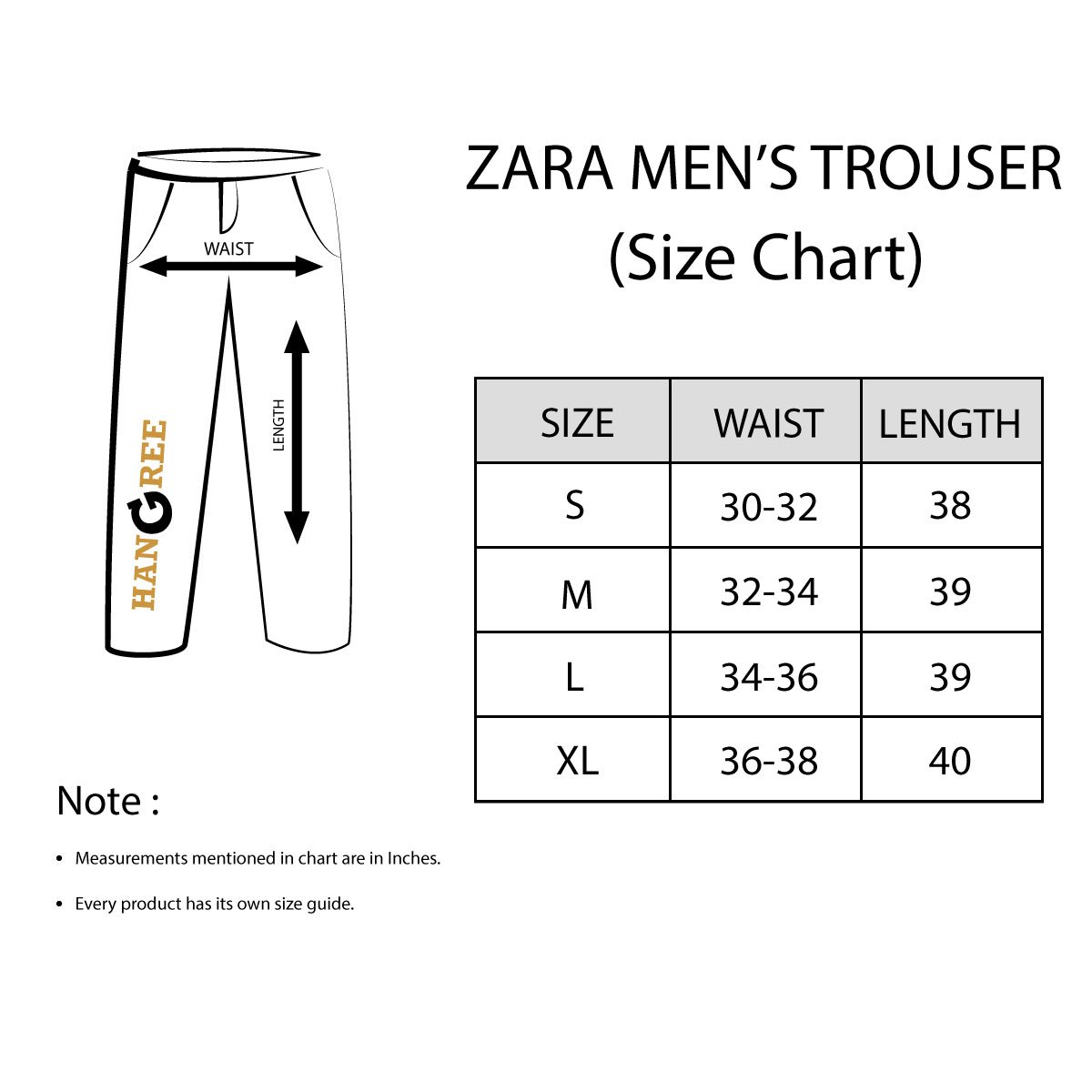 zara-jean-size-chart