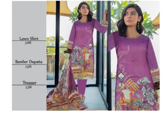 Al Karam Lawn Suit High Class Replica AK