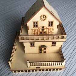 Wood Made Banglow Toy With Lights B