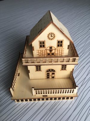 Wood Made Banglow Toy With Lights B