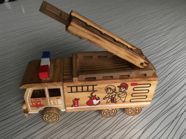 Wood Made Fire Brigade Vehical Toy