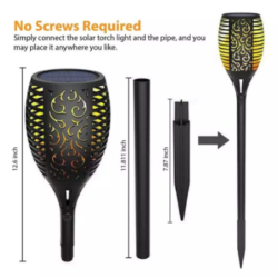 Led Flickering Flame Solar Lamp Pcs
