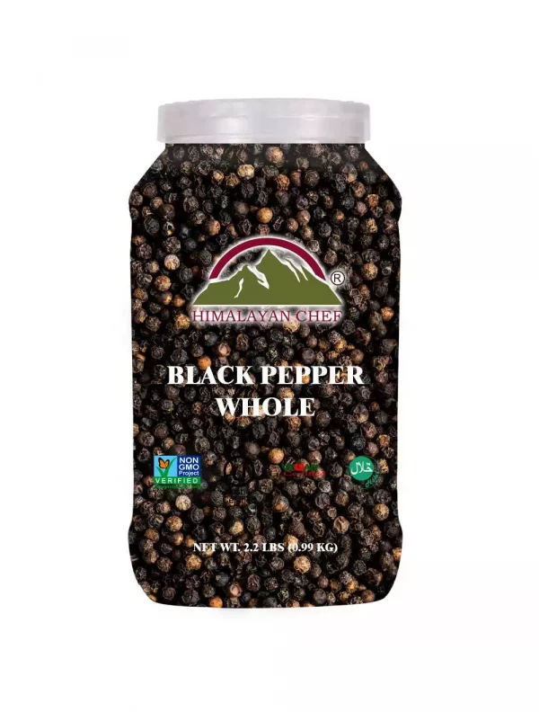 Black Pepper Whole Large Plastic Jar lbs F