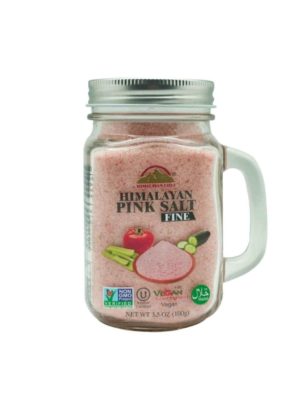 Pink Salt Small Glass Mason Jar with Cork