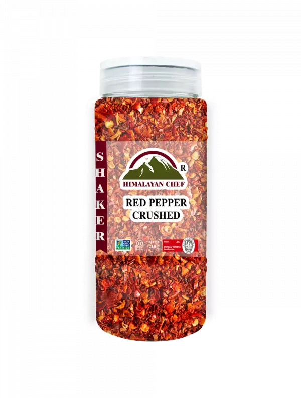 Red Crushed Pepper Large Glass Jar C
