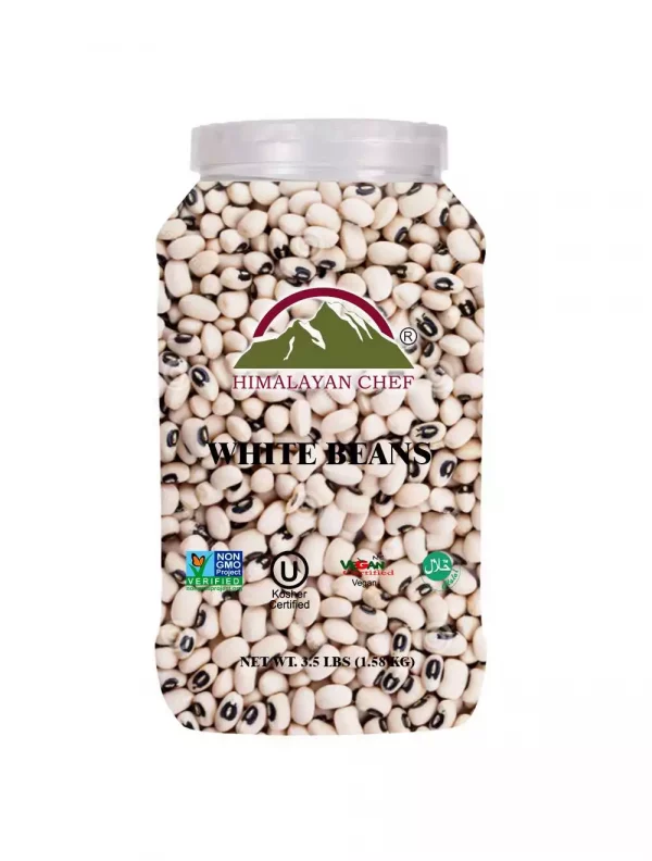 White Beans Lobia Large Plastic Jar lbs