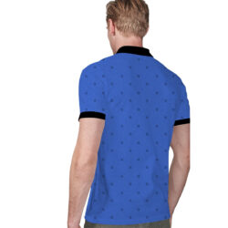 all over printed unique collar polo shirt back