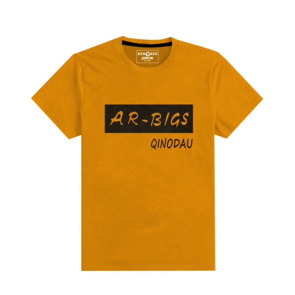 boy s ar bigs printed yellow tee shirt front