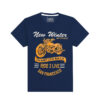 boy s motor bike printed navy tee shirt front
