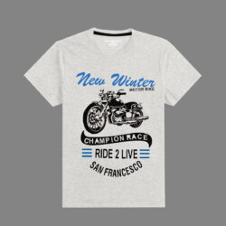 boys moter bike printed hyder gray tee shirt front