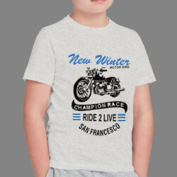 boys moter bike printed hyder gray tee shirt side