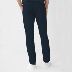branded navy narrow cotton pant back