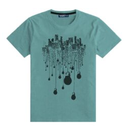exclusive printed sea green tee shirt front