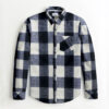 irish cotton contrast check casual shirt front